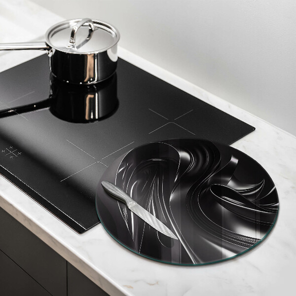 Glas Herdabdeckplatte Abstrakte schwarze Masse