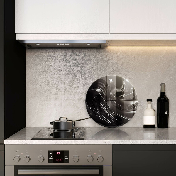 Glas Herdabdeckplatte Abstrakte schwarze Masse