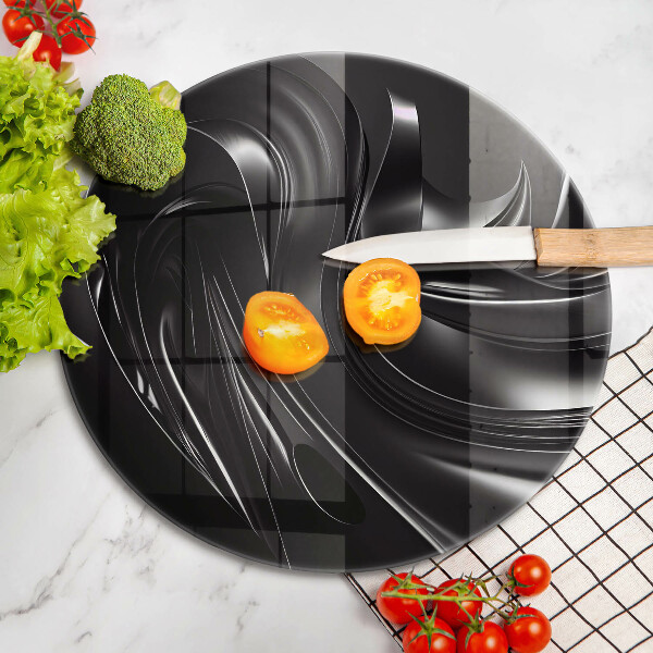 Glas Herdabdeckplatte Abstrakte schwarze Masse