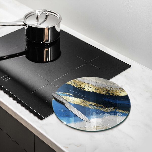 Glas Herdabdeckplatte Textur mit Gold