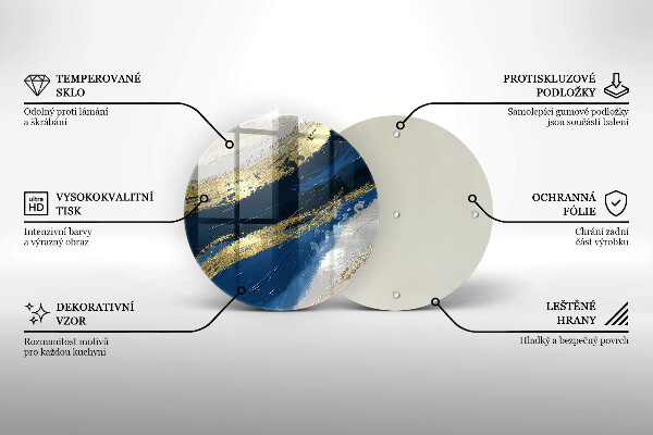 Glas Herdabdeckplatte Textur mit Gold