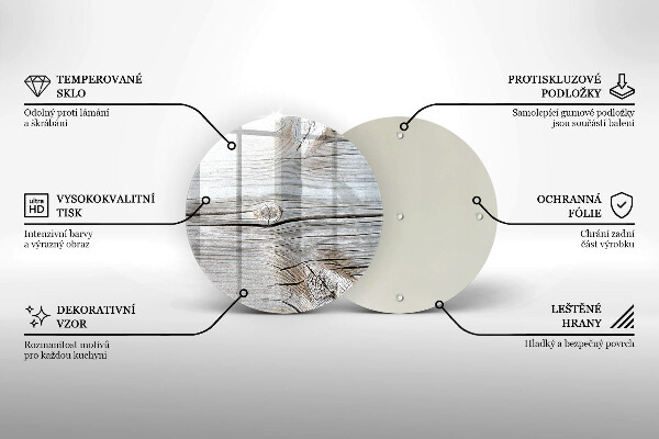 Glas Herdabdeckplatte Helle Holzstruktur