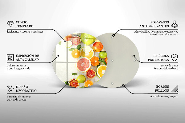 Glas Herdabdeckplatte Zitrusfrüchte