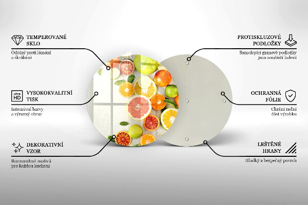 Glas Herdabdeckplatte Zitrusfrüchte