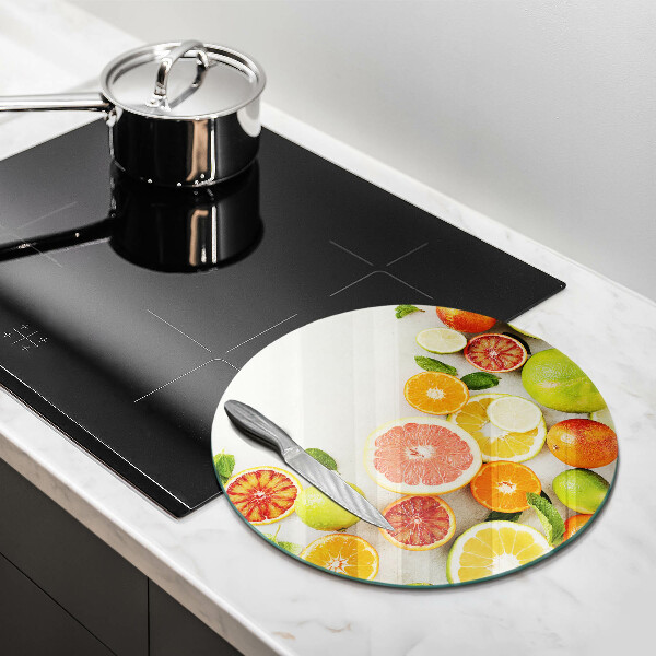 Glas Herdabdeckplatte Zitrusfrüchte