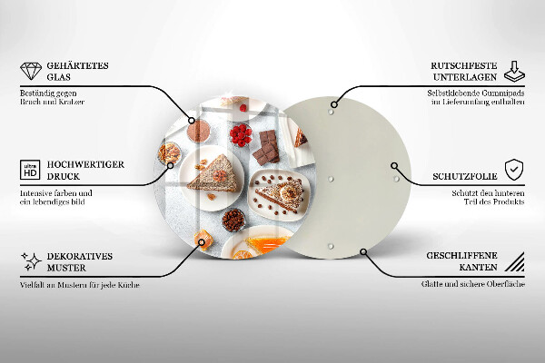 Glas Herdabdeckplatte Die Süße des Kuchens