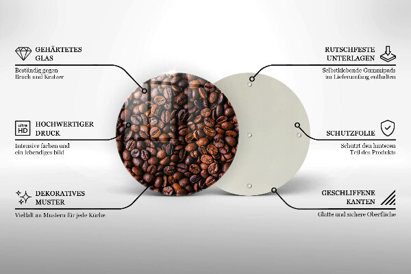 Glas Herdabdeckplatte Kaffeebohnen
