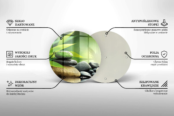 Glas Herdabdeckplatte Zen-Bambussteine