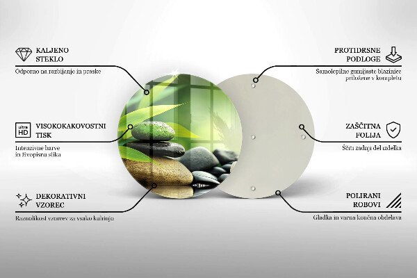 Glas Herdabdeckplatte Zen-Bambussteine