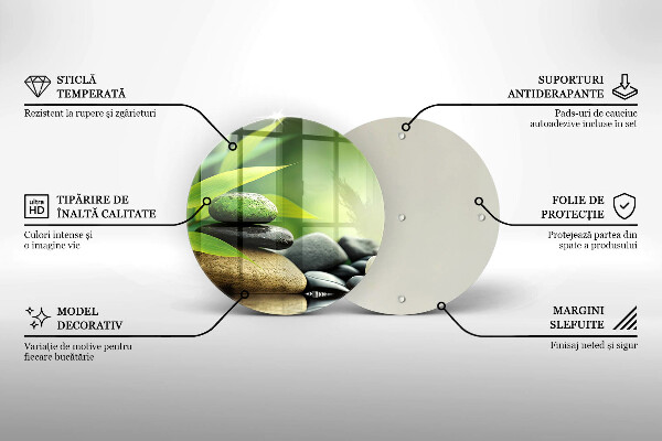 Glas Herdabdeckplatte Zen-Bambussteine