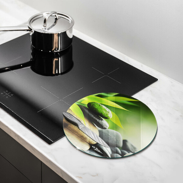 Glas Herdabdeckplatte Zen-Bambussteine