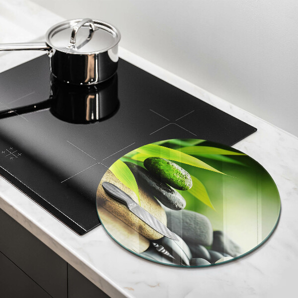 Glas Herdabdeckplatte Zen-Bambussteine