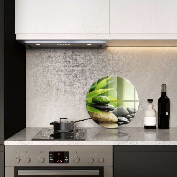 Glas Herdabdeckplatte Zen-Bambussteine