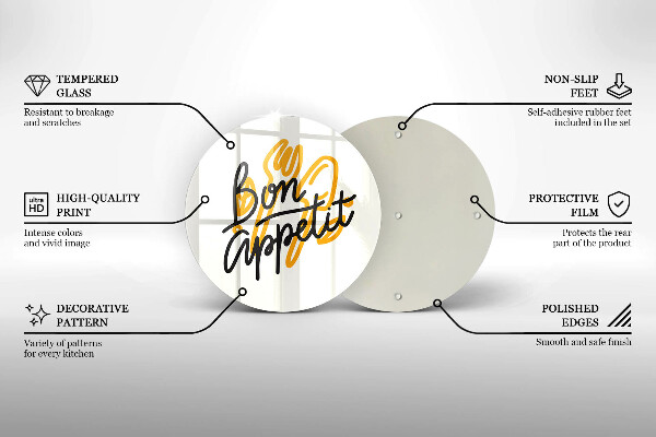 Glas Herdabdeckplatte Inschrift Bon Appetit