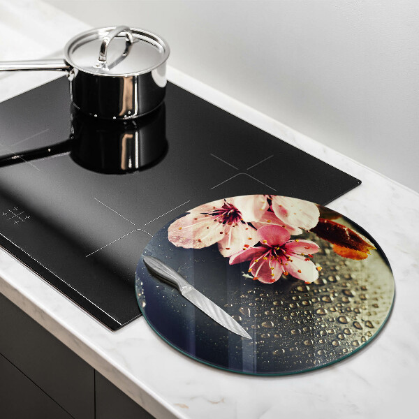 Glas Herdabdeckplatte Blumen Zen-Steine