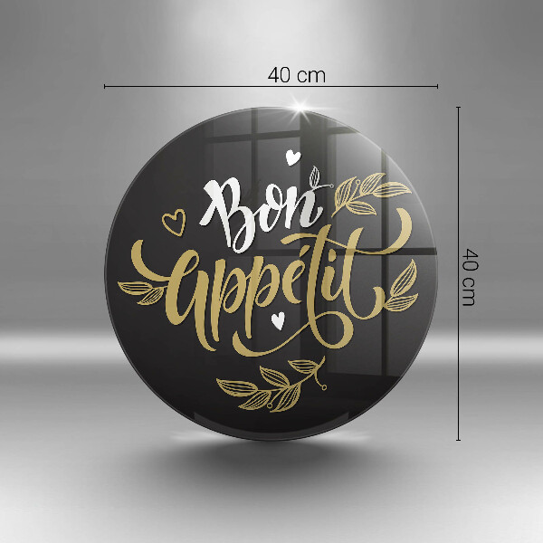 Glas Herdabdeckplatte Inschrift Bon Appetit