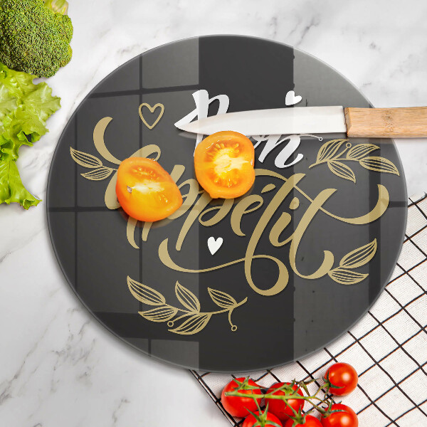 Glas Herdabdeckplatte Inschrift Bon Appetit