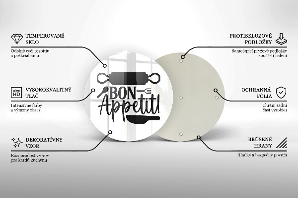 Glas Herdabdeckplatte Inschrift Bon Appetit