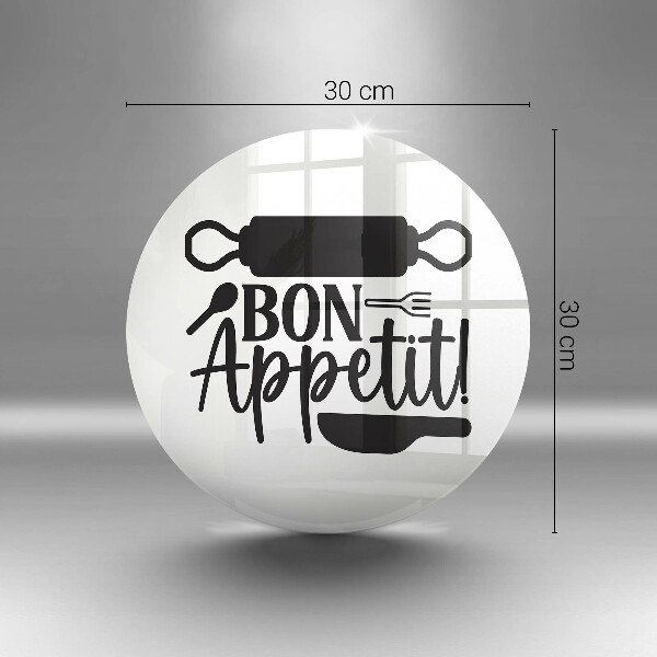 Glas Herdabdeckplatte Inschrift Bon Appetit