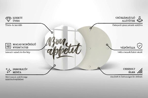 Glas Herdabdeckplatte Inschrift Bon Appetit
