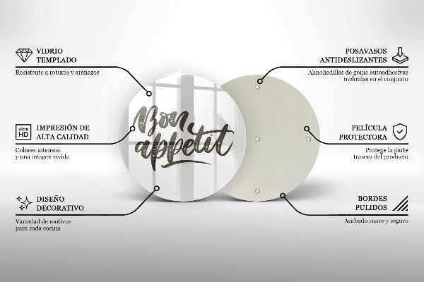 Glas Herdabdeckplatte Inschrift Bon Appetit