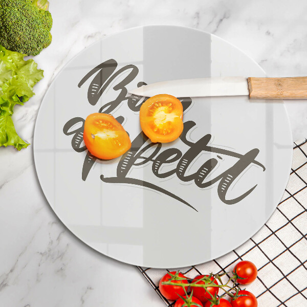 Glas Herdabdeckplatte Inschrift Bon Appetit