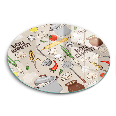 Glas Herdabdeckplatte Küchenillustration