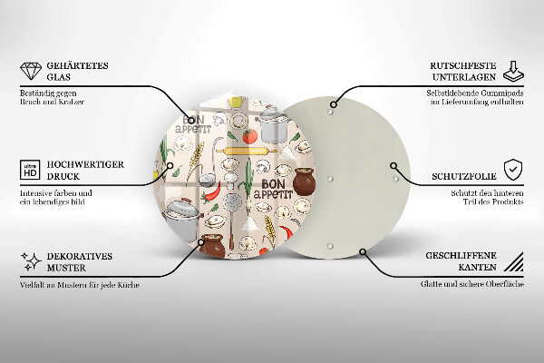 Glas Herdabdeckplatte Küchenillustration