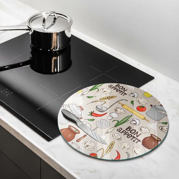 Glas Herdabdeckplatte Küchenillustration