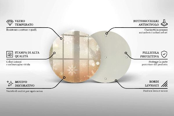 Glas Herdabdeckplatte Schneeflocken