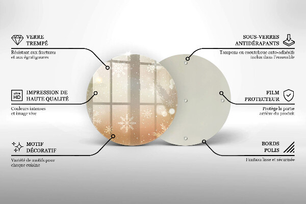 Glas Herdabdeckplatte Schneeflocken