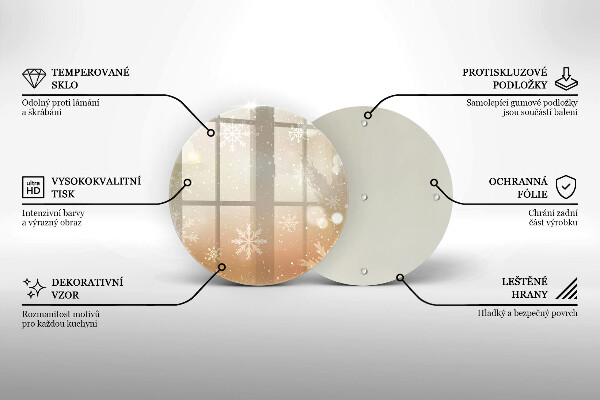 Glas Herdabdeckplatte Schneeflocken