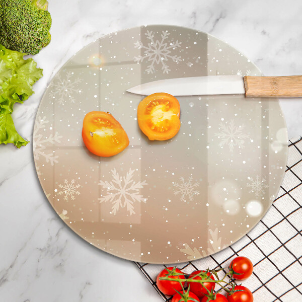 Glas Herdabdeckplatte Schneeflocken