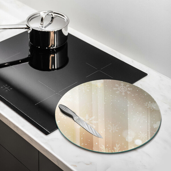 Glas Herdabdeckplatte Schneeflocken