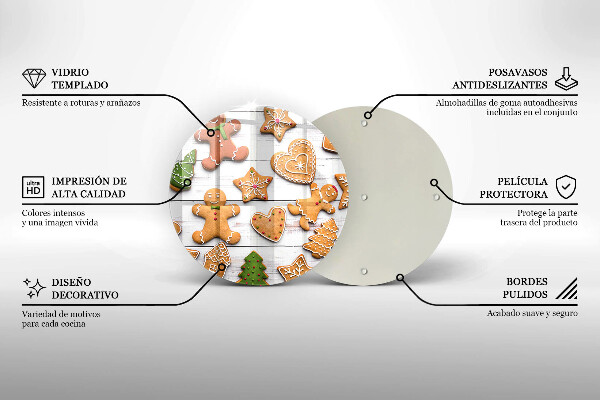 Glas Herdabdeckplatte Weihnachtslebkuchen