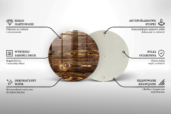 Glas Herdabdeckplatte Holzstruktur