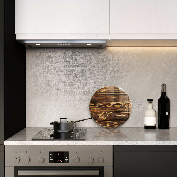 Glas Herdabdeckplatte Holzstruktur