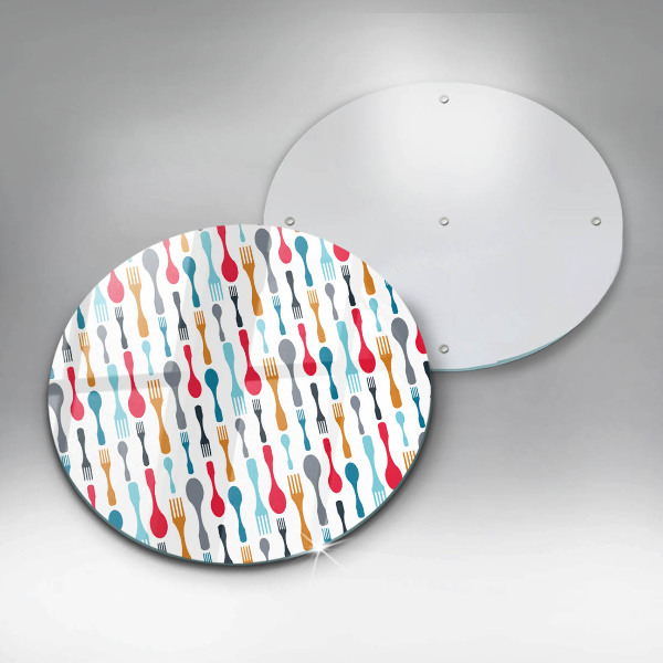 Glas Herdabdeckplatte Löffelillustration