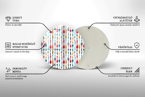 Glas Herdabdeckplatte Löffelillustration