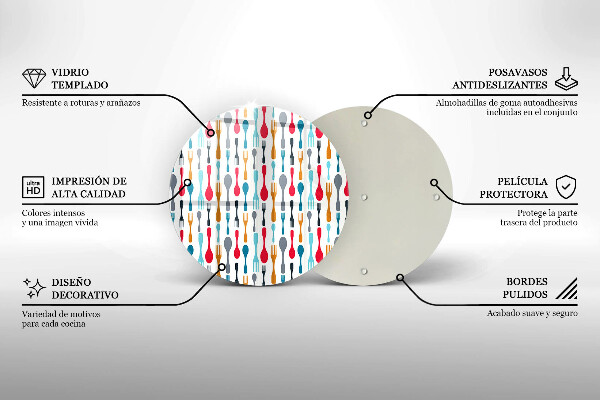 Glas Herdabdeckplatte Löffelillustration