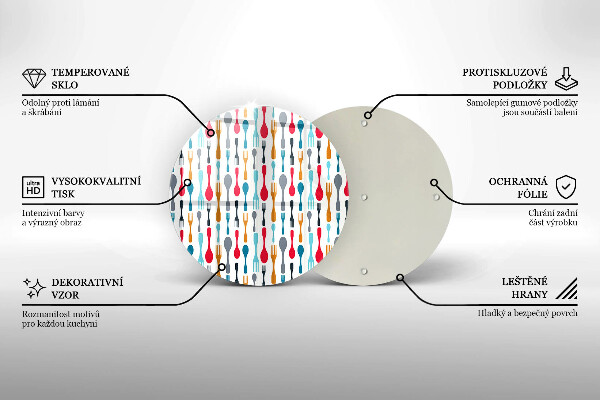 Glas Herdabdeckplatte Löffelillustration