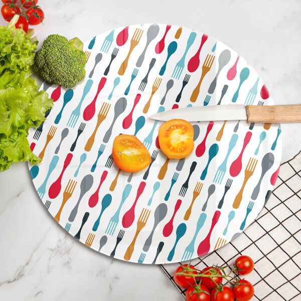 Glas Herdabdeckplatte Löffelillustration