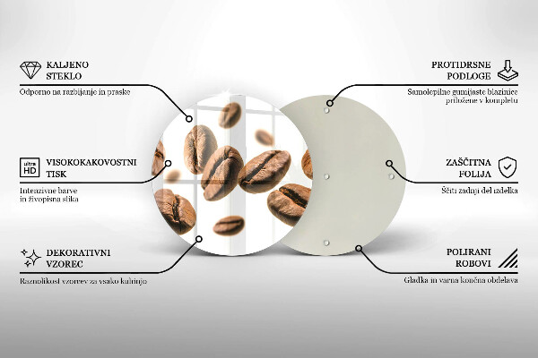 Glas Herdabdeckplatte Kaffeebohnen