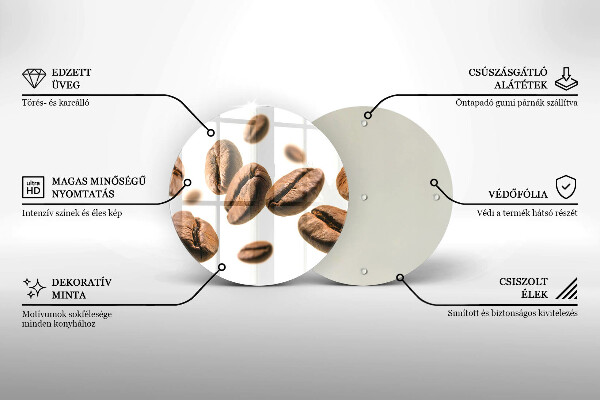 Glas Herdabdeckplatte Kaffeebohnen
