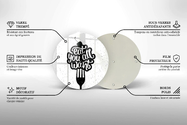 Glas Herdabdeckplatte Eat all you want