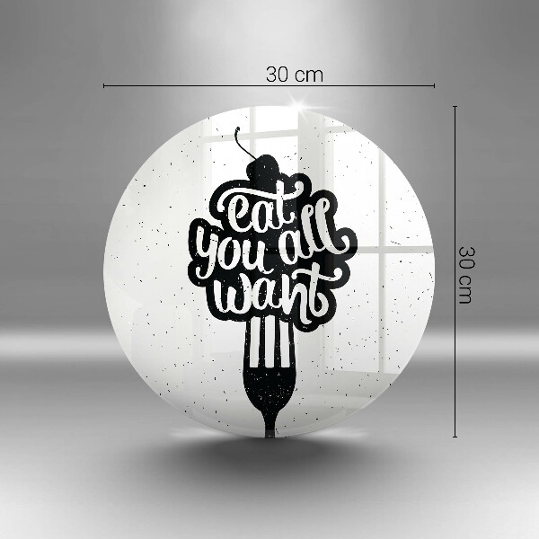 Glas Herdabdeckplatte Eat all you want