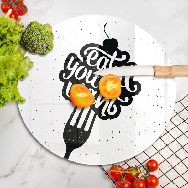 Glas Herdabdeckplatte Eat all you want