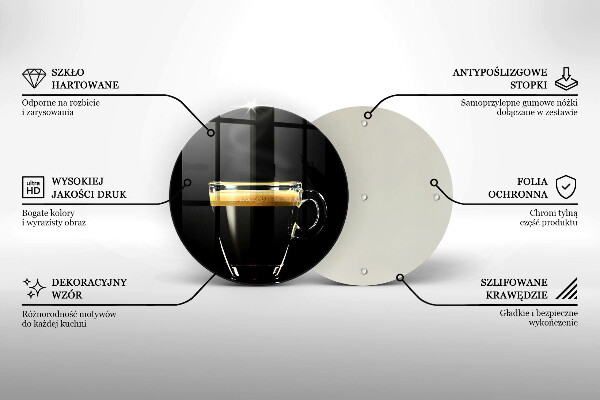 Glas Herdabdeckplatte Ein Glas schwarzen Kaffee