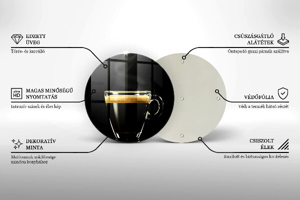 Glas Herdabdeckplatte Ein Glas schwarzen Kaffee