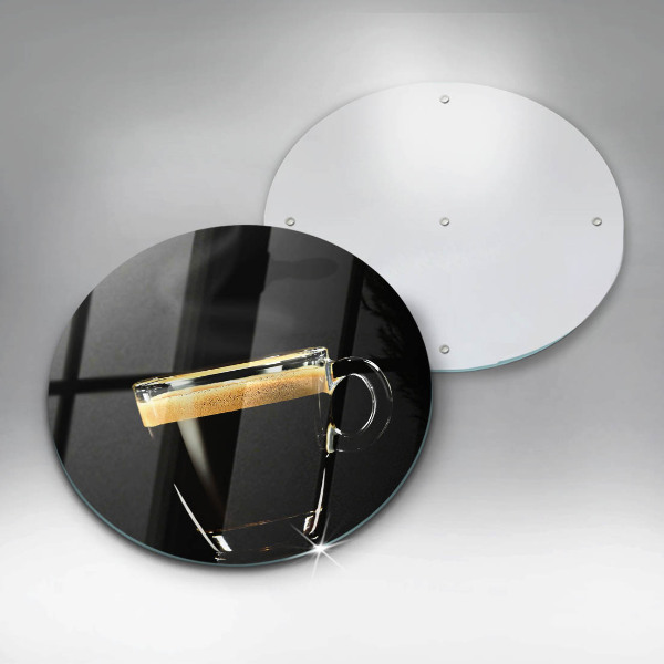 Glas Herdabdeckplatte Ein Glas schwarzen Kaffee